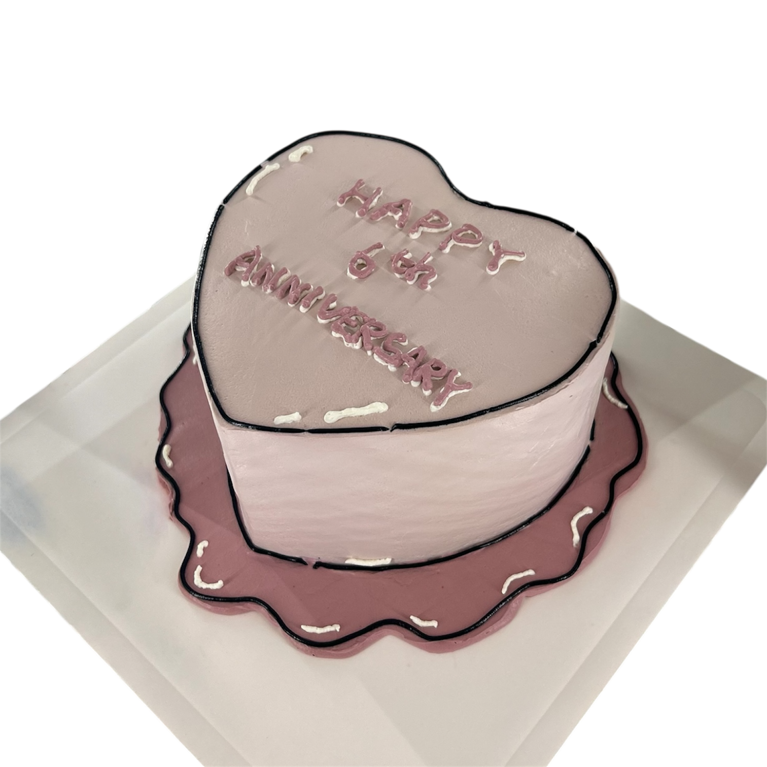 Photoroom_20251218_005720 Heart-Shaped Anniversary Fresh Cream Cake - Image 1